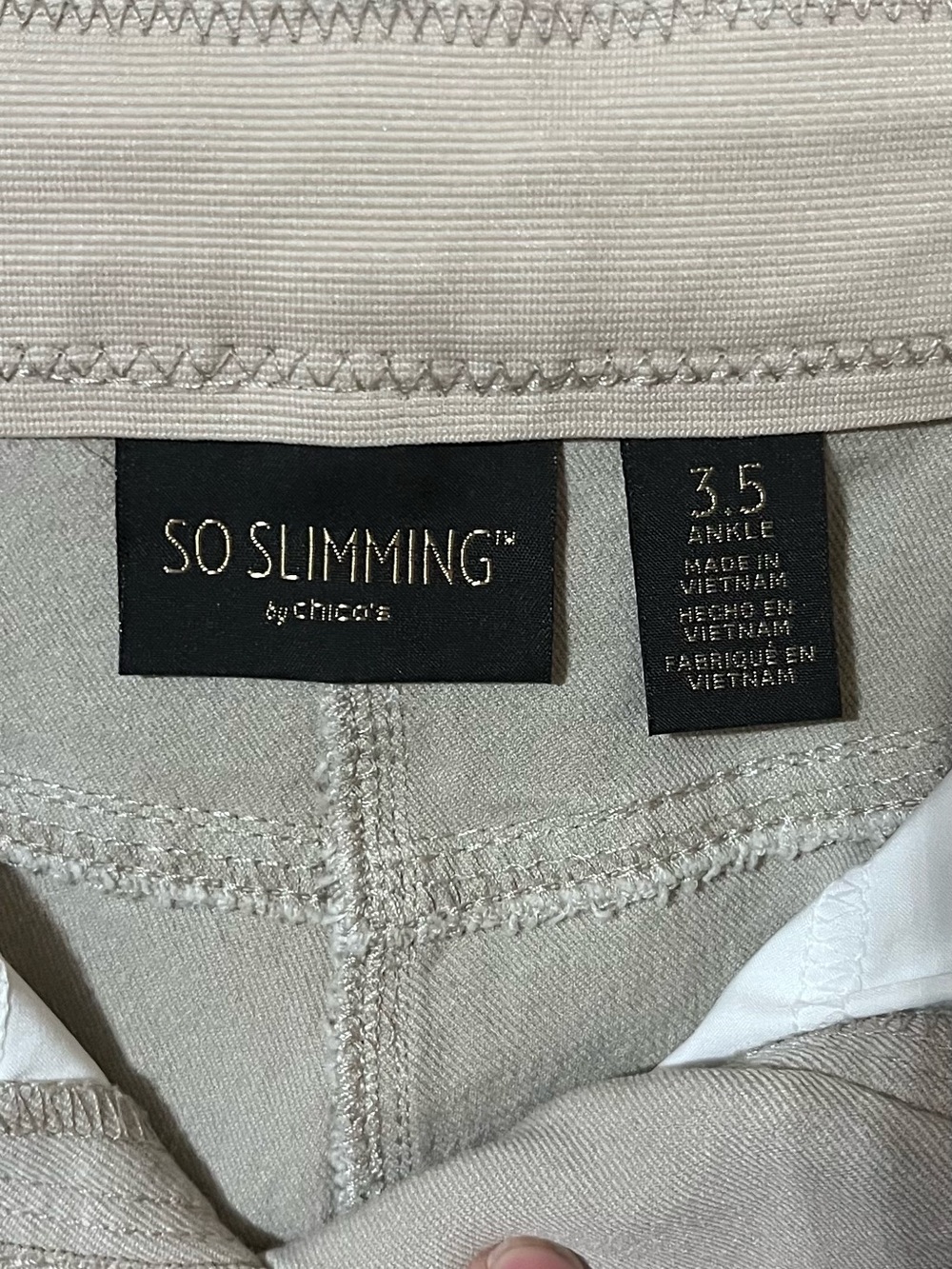 Chico's 3.5 So Slimming Ankle Jeans in Light Taupe